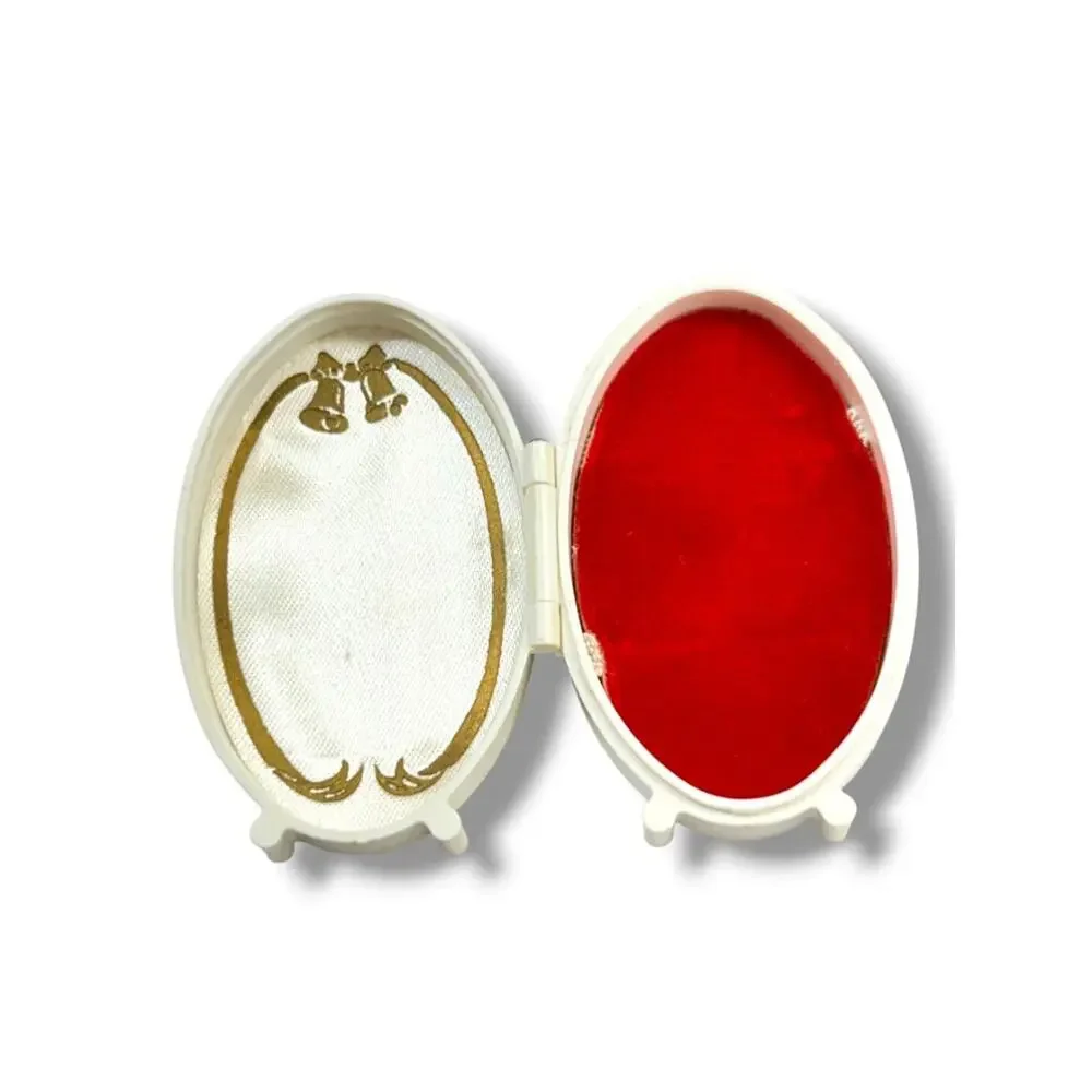 Vintage Rocket Jewelry Box Wedding Theme Rings White Celluloid Hinged